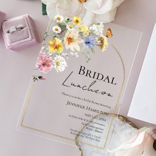 Invitations En Acrylique Déjeuner nuptial   Fête des mariées Boho Fleur sau