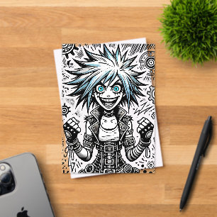Invitations En Acrylique dessin animé joyeux art original blu_eyes black_a