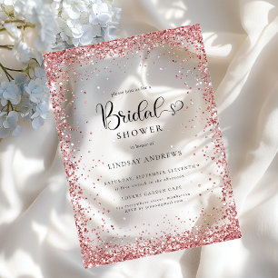 Invitations En Acrylique Déversement de mariage moderne argent cuivre paill