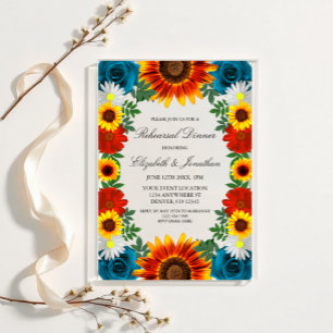 Invitations En Acrylique Dîner de répétition floral d'été dans la cour arri