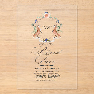 Invitations En Acrylique Dîner de répétition Transparent et Fantaisiste en
