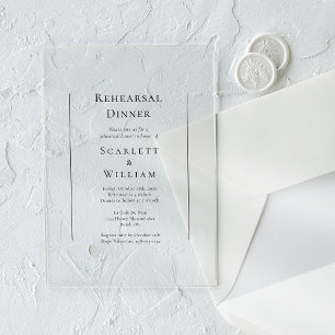 Invitations En Acrylique Dîner simple traditionnel Mariage