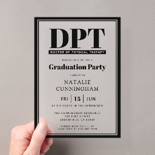 Invitations En Acrylique Diplôme moderne de doctorat en thérapie physique