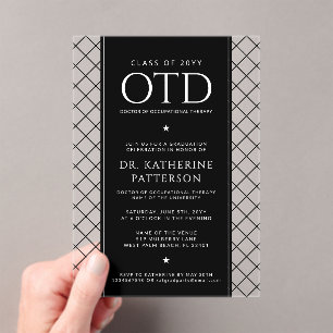 Invitations En Acrylique Diplômé OTD en thérapie occupationnelle