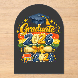 Invitations En Acrylique Diplômé sur mesure de la promotion 2026 Famille Cr