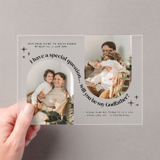 Invitations En Acrylique Double Arch Photo Godfather Proposal