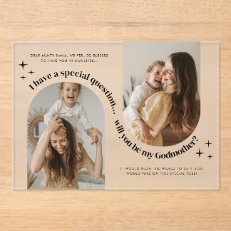 Invitations En Acrylique Double Arch Photo Godmother Proposal