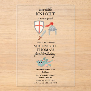 Invitations En Acrylique Dragons Knights Fairytale Château médiéval Anniver