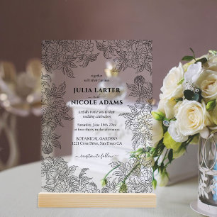 Invitations En Acrylique Dusty Brunt Orange Peony Flowers Mariage de automn