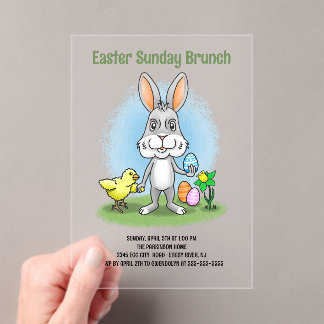 Invitations En Acrylique Easter Bunny's Sunday Brunch