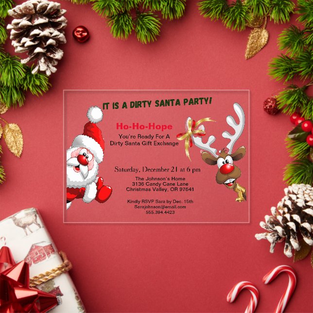 Invitations En Acrylique Échange de cadeaux Père Noël Sale Père Noël & Rudo (Insitu (vacances))