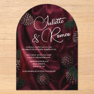 Invitations En Acrylique Élégance Bourguignonne