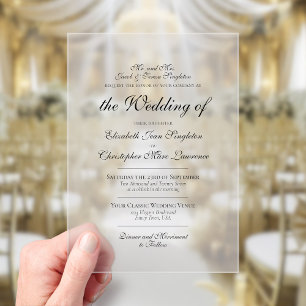 Invitations En Acrylique Élégance Classique Traditionnelle Simple Mariage F