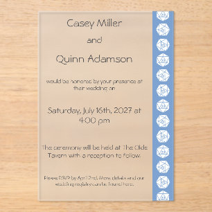 Invitations En Acrylique Élégance de Table en Pérvenche pour Mariage en Acr