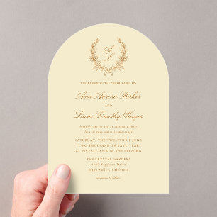Invitations En Acrylique Élégant Arc Floral Wreath Mariage