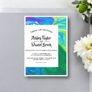 Invitations En Acrylique Élégant Art Abstrait moderne Art moderne Mariage a