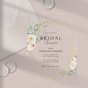 Invitations En Acrylique Élégant Baby Shower Bohème Mariage