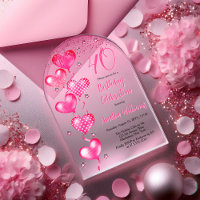 Élégant Ballons de Coeur Rose 40e anniversaire fêt