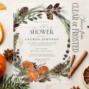 Invitations En Acrylique Elégant Boho verdure Citrus Mariage de automne dou