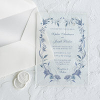 Elégant Dusty Blue Chinoiserie Mariage