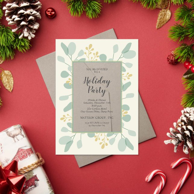 Invitations En Acrylique Elegant Eucalyptus Christmas Holiday (Insitu (vacances))