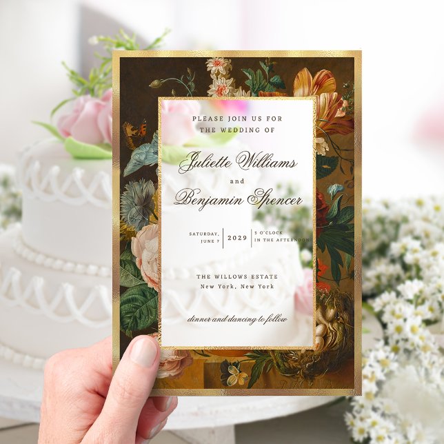 Invitations En Acrylique Elegant Fine Art Floral Still Life Wedding (Créateur téléchargé)