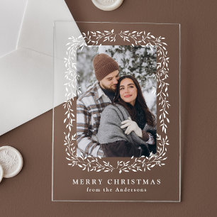 Invitations En Acrylique Élégant hiver Foliage photo vacances