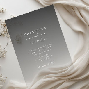 Invitations En Acrylique Élégant Mariage acrylique Gris Urbain