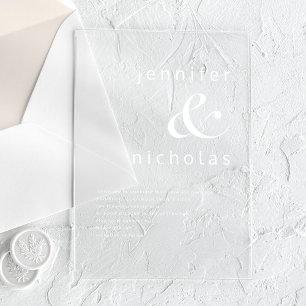 Invitations En Acrylique Élégant Mariage Ampersand
