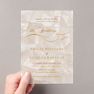 Invitations En Acrylique Élégant Mariage de script neutre