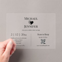 élégant minimaliste code QR RSVP mariage clair
