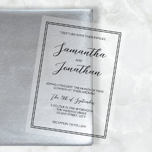 Invitations En Acrylique Élégant minimaliste Mariage de script de calligrap