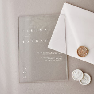 Invitations En Acrylique Élégant minimaliste Mariage transparent