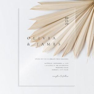 Invitations En Acrylique Élégant minimaliste moderne Mariage