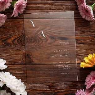 Invitations En Acrylique Élégant minimaliste moderne Mariage givré