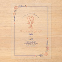 Elégant Rustique Rouge & Bleu Plage Homard de mari