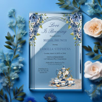 Elégant Set de thé Floral Bleu Bridal Brunch Douch