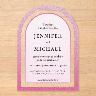 Invitations En Acrylique Elegant soft rose pink frame wedding