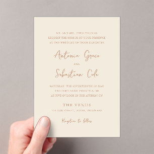 Invitations En Acrylique Elégant terroir Neutral Mariage moderne