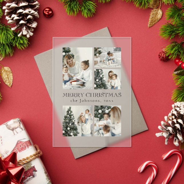 Invitations En Acrylique Elegant Typography Photo Collage Christmas Card (Insitu (vacances))
