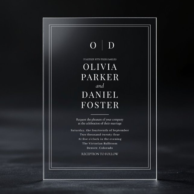 Invitations En Acrylique Elegant Wedding (Créateur téléchargé)