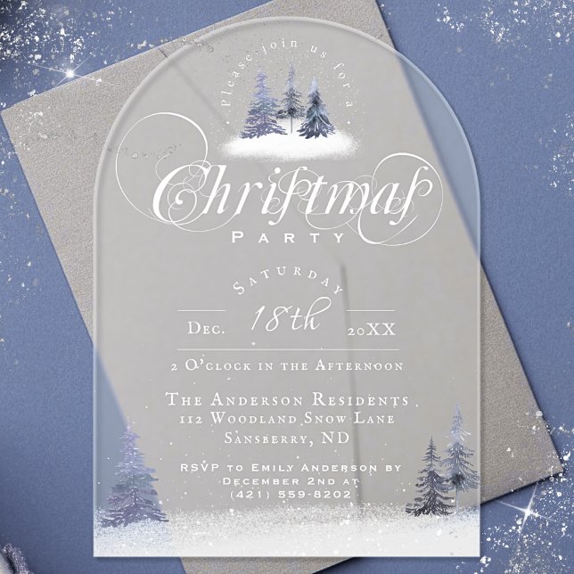 Invitations En Acrylique Élégante fête de Noël de l'Arc des Merveilles d'hi (Créateur téléchargé)