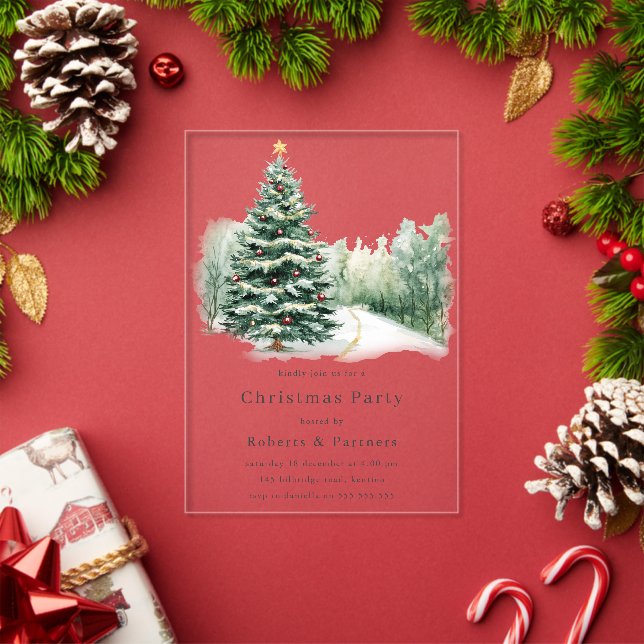 Invitations En Acrylique Élégante fête de Noël d'entreprise moderne (Insitu (vacances))