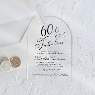 Invitations En Acrylique Élégante fête du 60e anniversaire