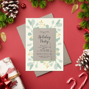 Invitations En Acrylique Élégantes fêtes de Noël d'eucalyptus