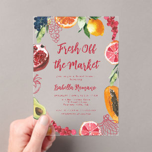 Invitations En Acrylique Elle est fraîchement sortie du Marché Enterrement 