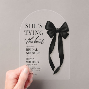 Invitations En Acrylique Elle Noue Le Nœud Baby Shower 