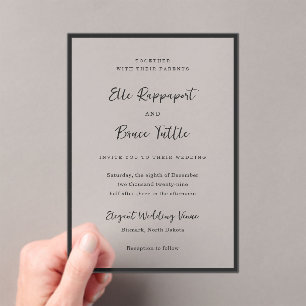Invitations En Acrylique Elle Simple Mariage moderne