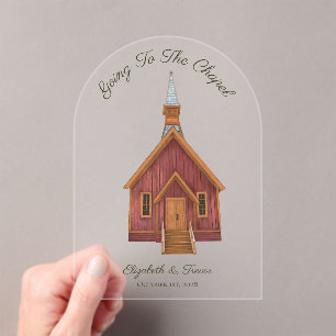 Invitations En Acrylique Enclosure de mariage souvenir de la chapelle Yosem