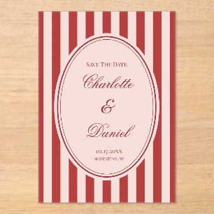 Invitations En Acrylique Enregistrer la bande de date personnalisée chartre